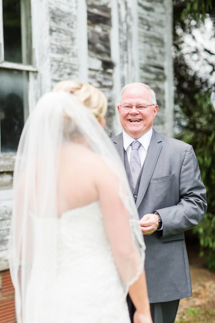 Daddy and Daughter first look brookside farm wedding photographer akron ohio