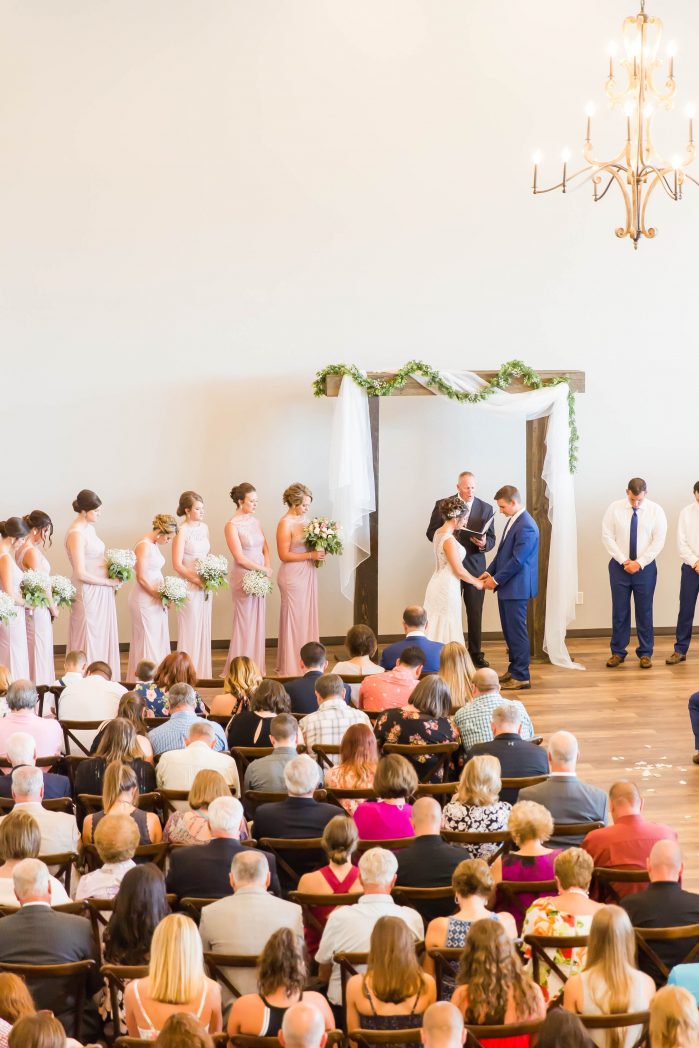 wedding ceremony at Encore Hall Wedding Berlin Wedding Photographer Akron Ohio
