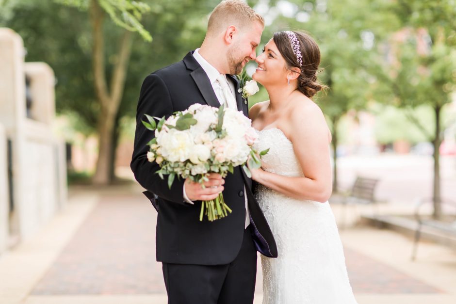 Bride and Groom photos at Historic Onesto Downtown Canton