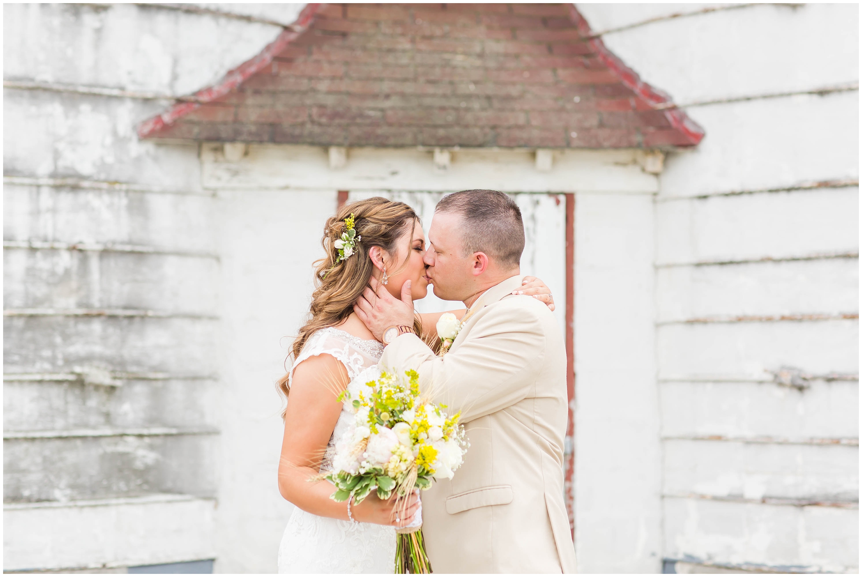 Beautiful Bouquet with roses,Brookside Farm Wedding,Summer Wedding,and babybreath,peonies,photographer akron ohio,rustic barn wedding,