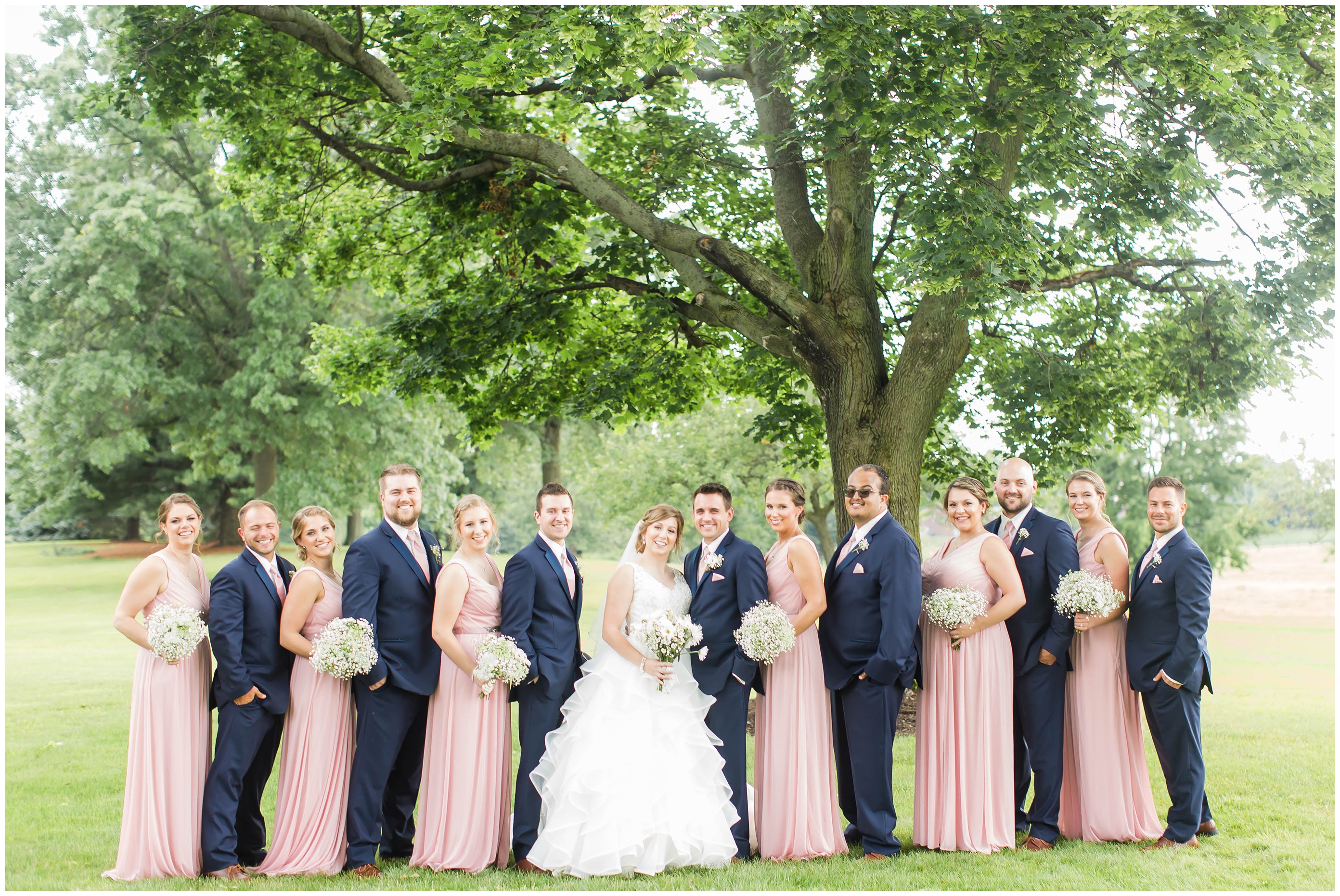Brookside Farm Louisville Ohio,Cleveland Wedding Photographer,blush and navy blue bridal party,loren jackson photography,photographer akron ohio,rustic barn wedding,white bouquets,