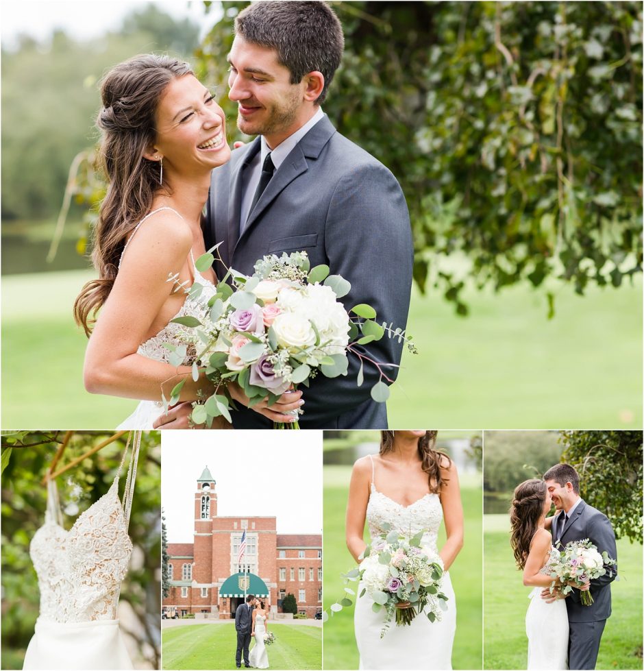 Bride and Groom on their wedding day at Glenmoor Country Club photographed by Loren Jackson Photography