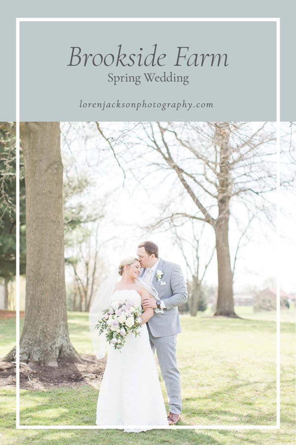 A lavender spring wedding with an emotional first look at Brookside Farm in Louisville Ohio