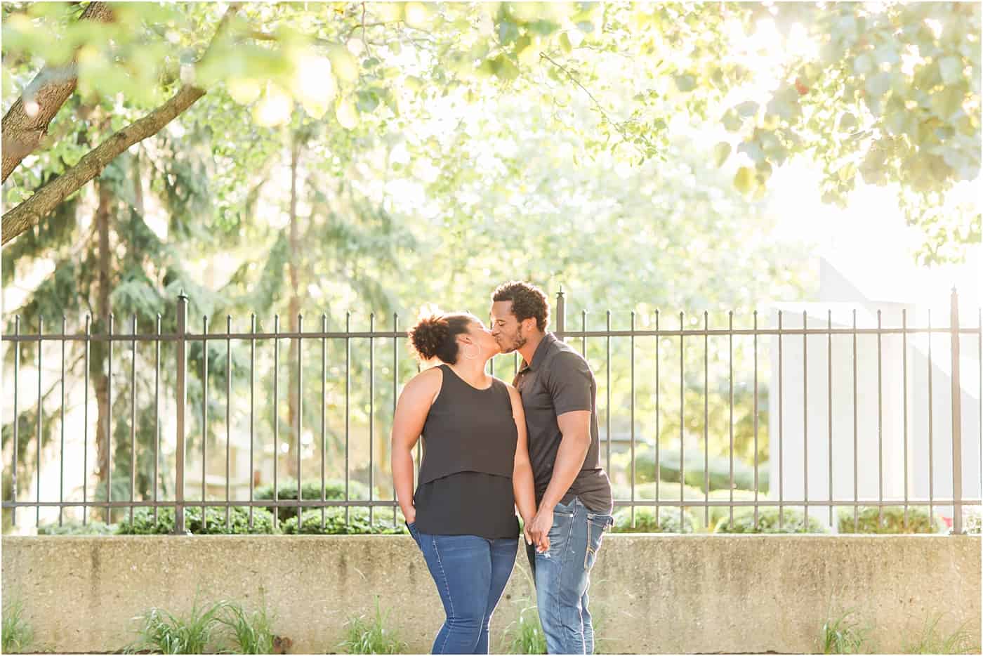 engagement photos in downtown canton ohio photographed by akron wedding photographer loren jackson photography